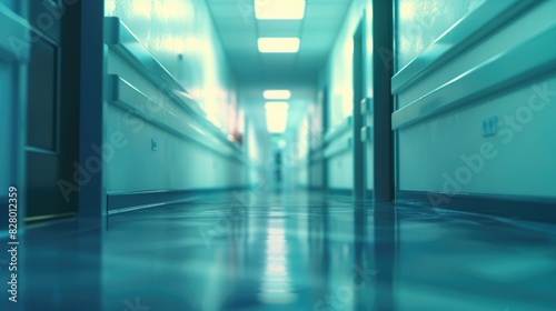 Blurry background of a clinic hospital corridor