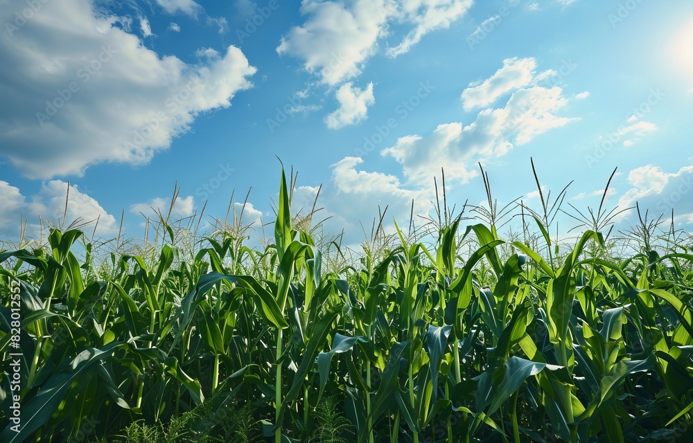 Young corn on the cob in the field. Young corn on the cob in the field.