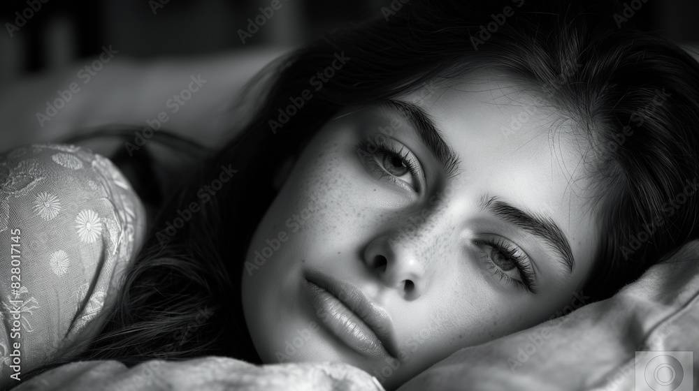 Pretty girl falls asleep in bed Pretty girl falls asleep in bed