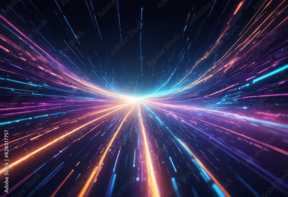 Fototapeta premium Abstract technology background of high speed global data transfer, ultra fast broadband and connection, digital cyber tech motion