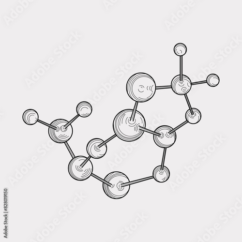 Atom molecule particle sketch vector
