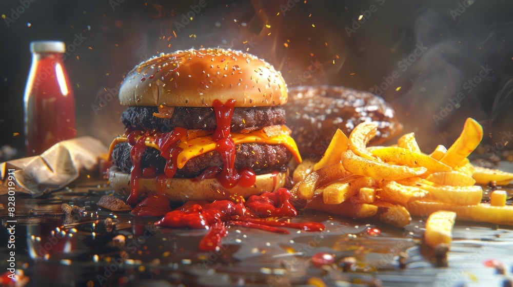 Greasy Foods Day concept with copy space area for text Greasy Foods Day concept with copy space area for text