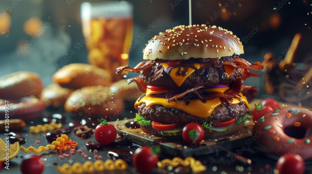 Greasy Foods Day concept with copy space area for text