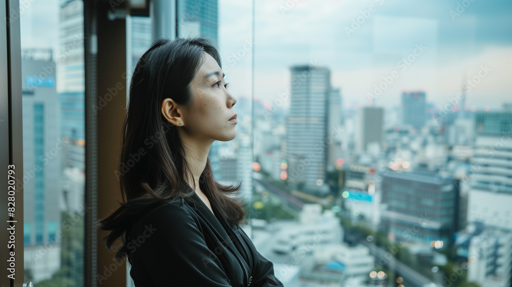 Fototapeta premium 外を見つめるビジネスウーマン