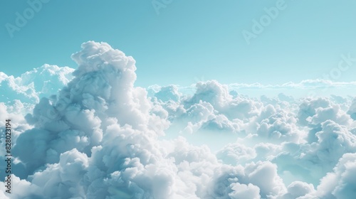 White clouds against a blue sky background