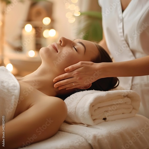 Woman receiving a back neck massage
