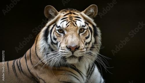  Tiger with a black background