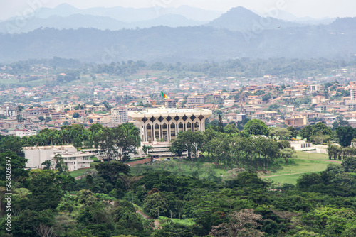 Aerial view of the presidential palace in Cameroon