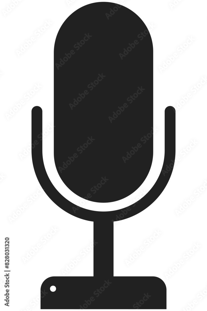 Microphone flat icon isolated on white background. Microphone flat icon isolated on white background.
