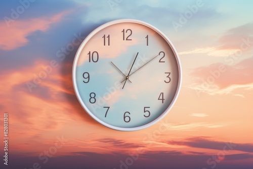 Alarm clock on sky backgrou...