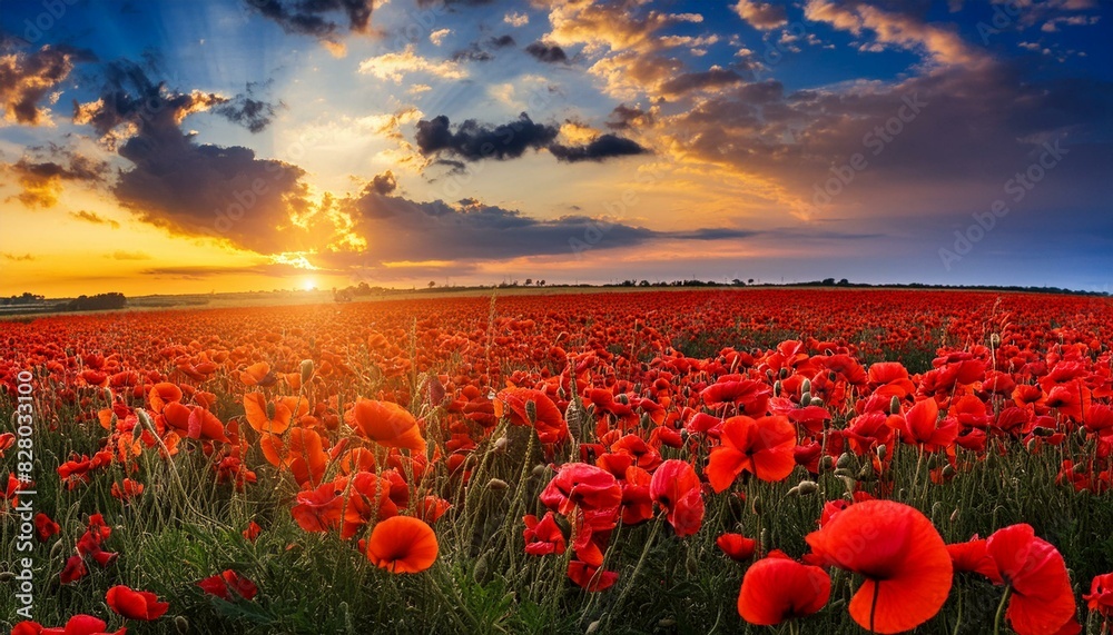 Red poppy flowers on background