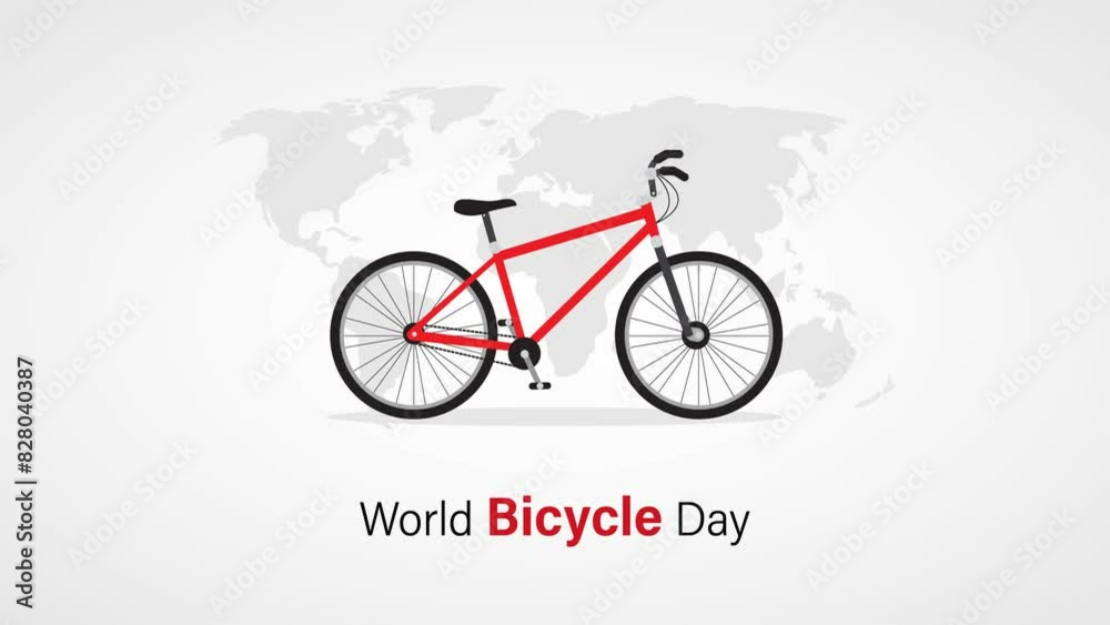 Ride the World, World Bicycle Day Animated Journey with flat animation Ride the World, World Bicycle Day Animated Journey with flat animation