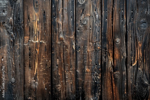 An old wooden wall with peeling paint in different shades of colors - Generative AI  