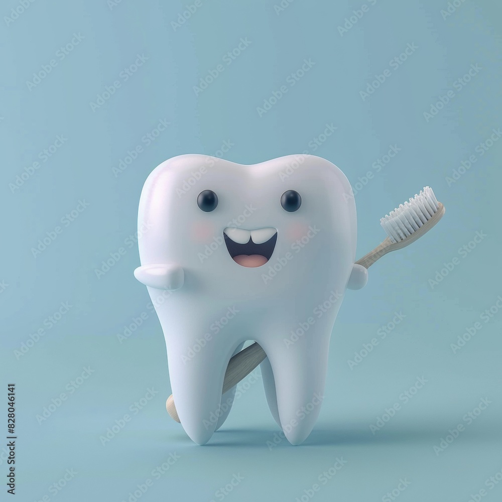 Cute happy cartoon character of tooth. Cute happy cartoon character of tooth.