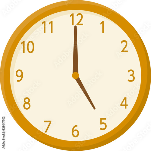 時計のアイコン(5時)