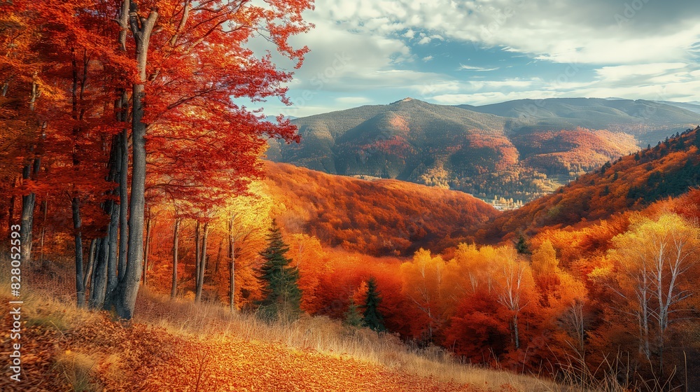 Fototapeta premium Autumn landscape in the mountains.