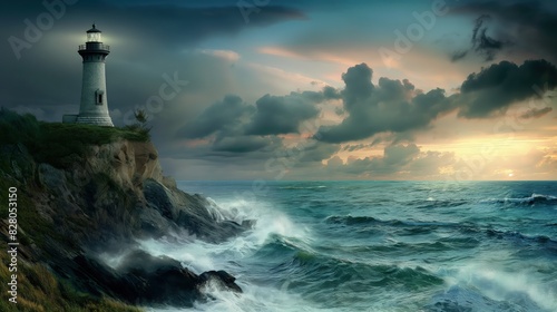 Wallpaper Mural lighthouse on the coast. Torontodigital.ca