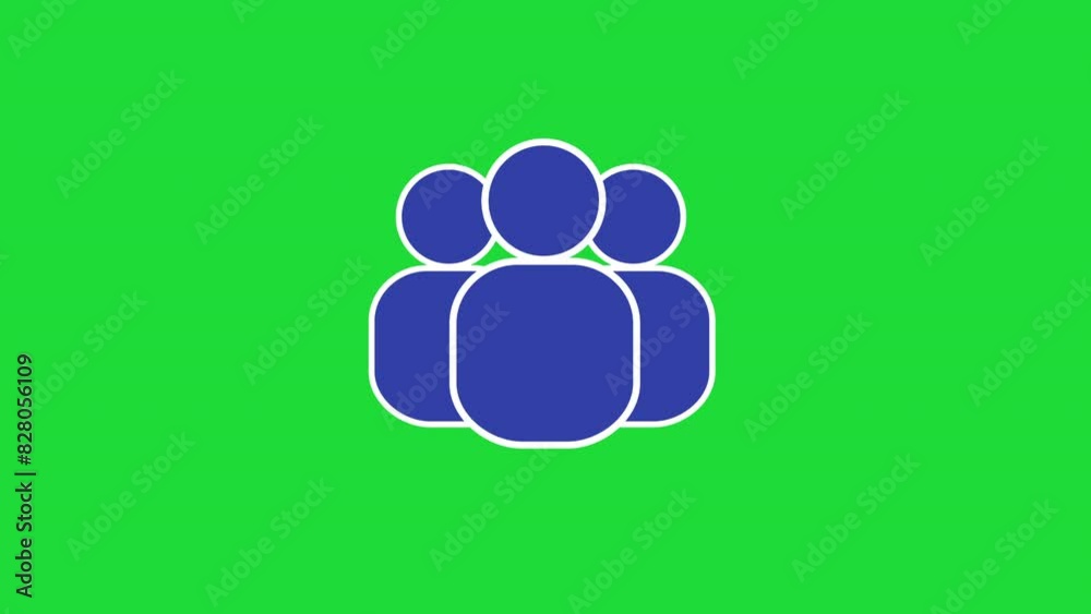 Blue people anonymous shape generic Icon 2d animation green screen background Blue people anonymous shape generic Icon 2d animation green screen background