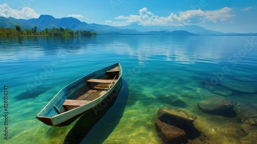 boat on lake. © Nazia