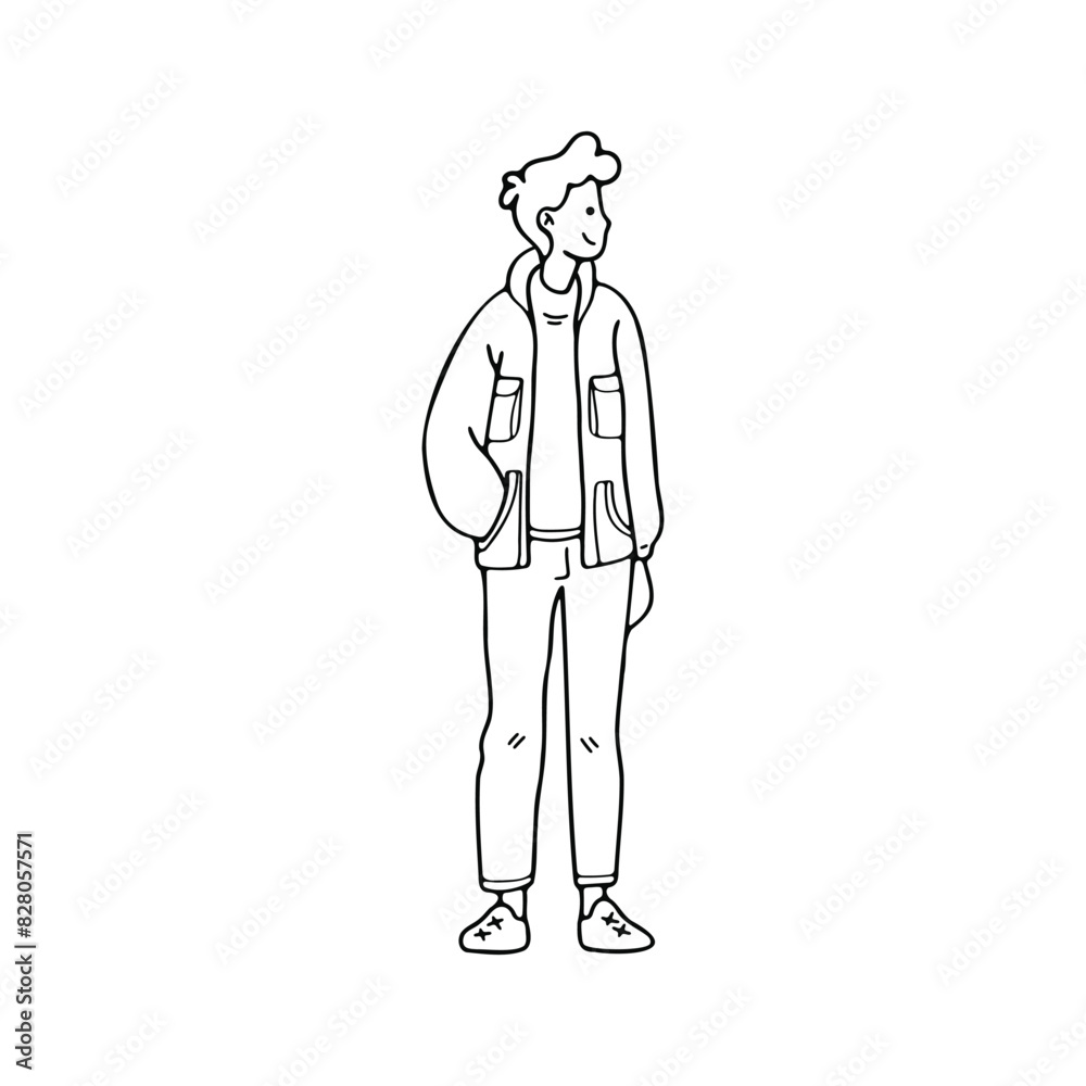 isolate black and white man character on background isolate black and white man character on background