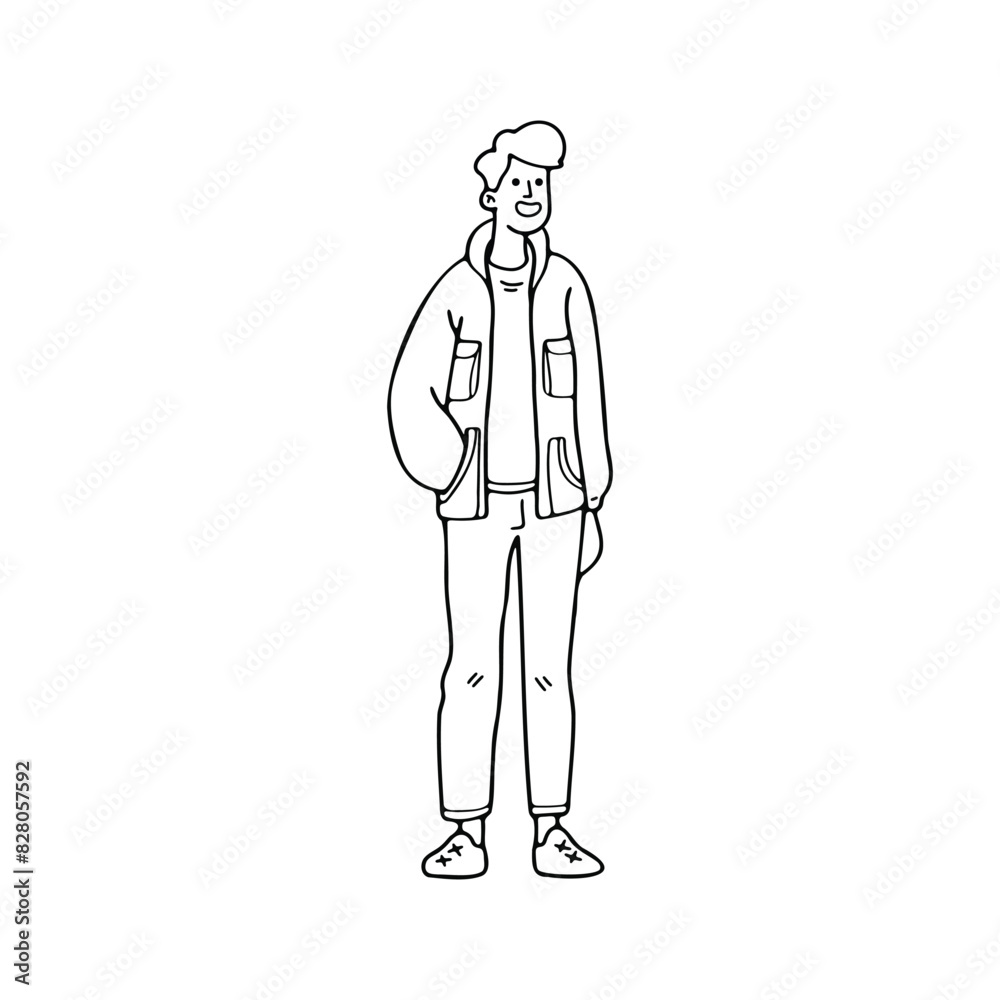 isolate black and white man character on background isolate black and white man character on background
