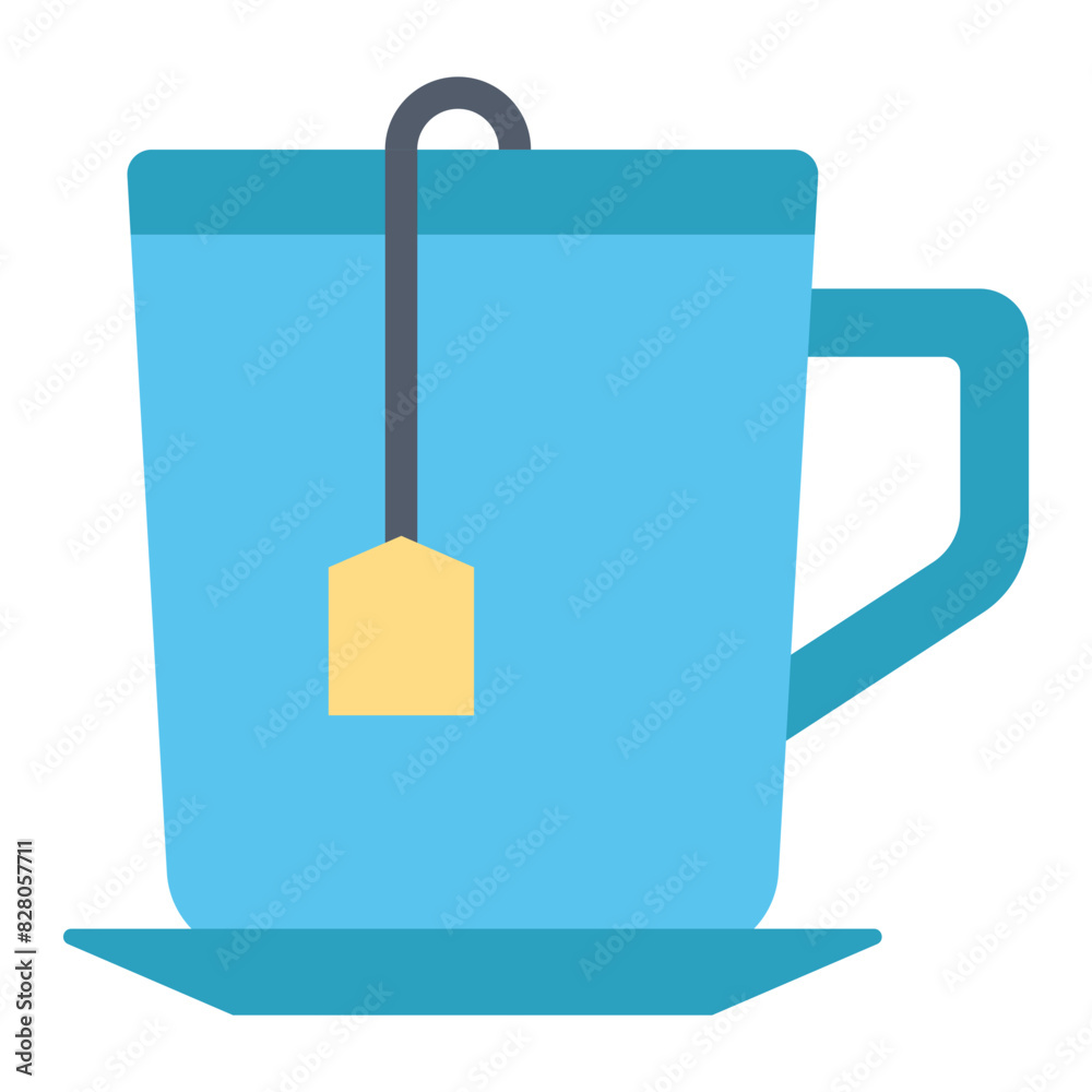 Tea Bag Cup Icon: Representation Of Hot Beverage Tea Bag Cup Icon: Representation Of Hot Beverage