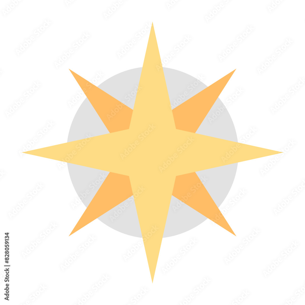 Fototapeta premium Windrose Icon: Symbol Of Wind Direction