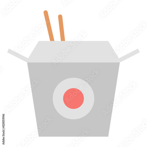Wok Box Icon: Container For Asian Stir-Fry Dish