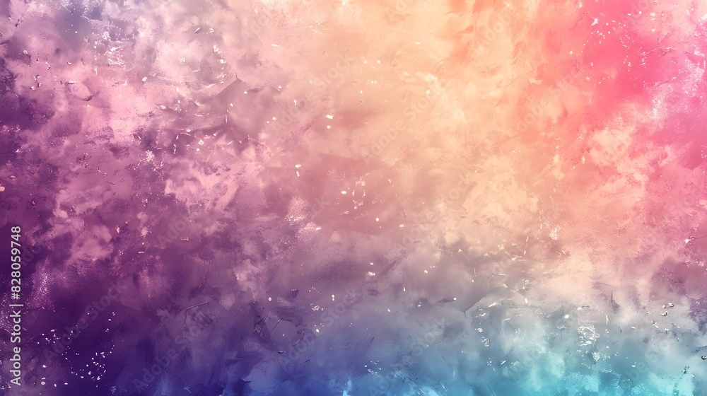 Abstract gradient background with soft pastel colors, grainy texture, blurred edges, low contrast, minimalistic style, beautiful, purple pink blue green yellow orange
