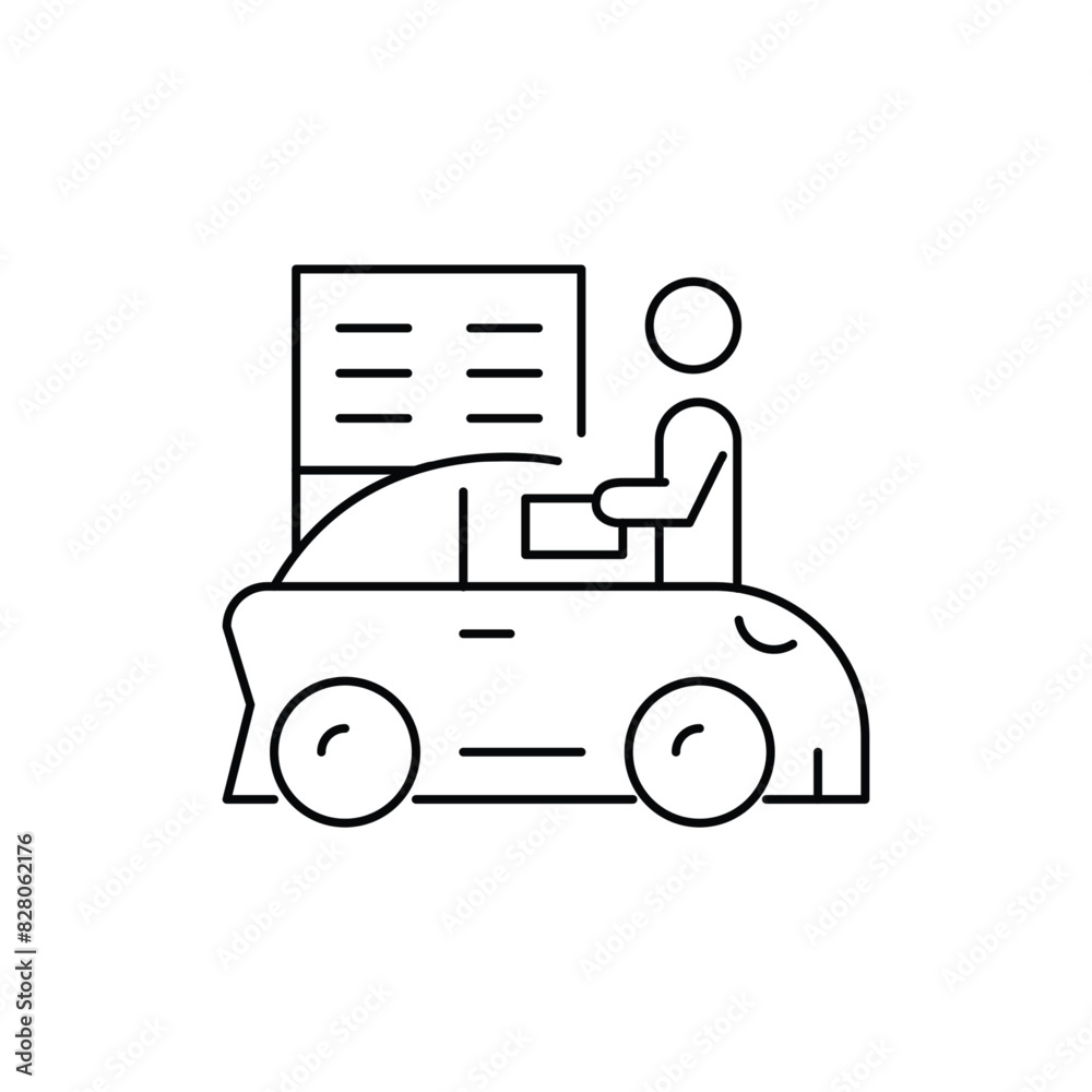 gas station crew thin outline icon vector design good for website and mobile app
