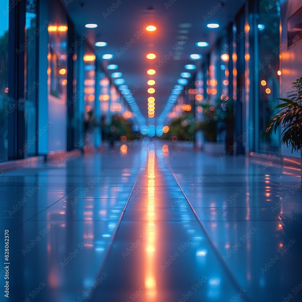 A sleek and sterile empty hospital corridor background that is somewhat sad and possibly alarming. 
