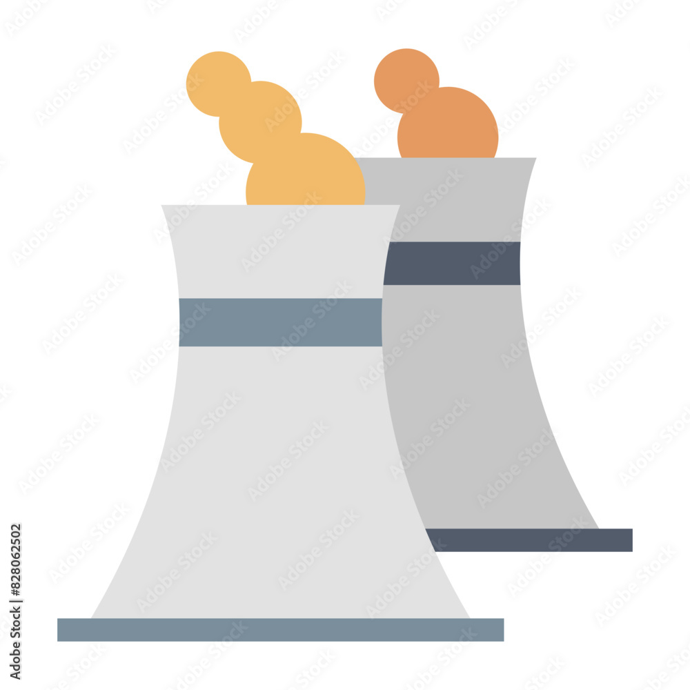 Nuclear Energy Icons for Atomic Power Graphics