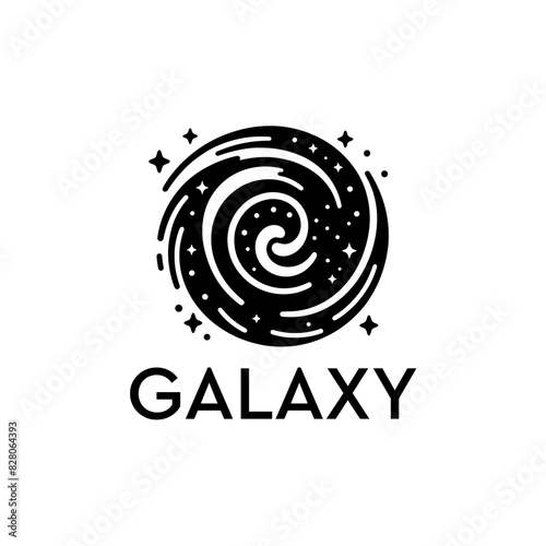 Galaxy logo, planet, space, astronomy, planet symbol, company logo, solar system, universe, star, nebula, cosmos, minimal, flat logo