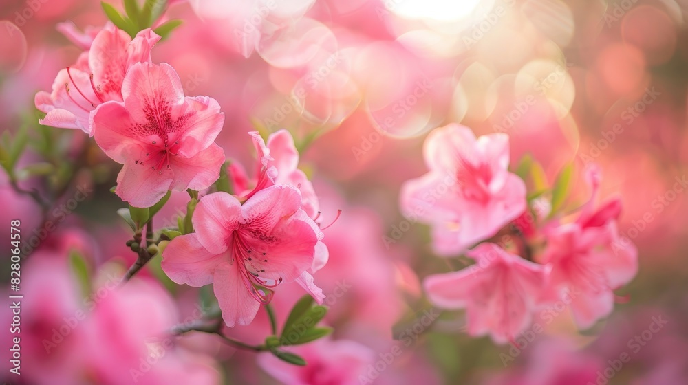 Blooming beautiful azalea flowers in pink color Blooming beautiful azalea flowers in pink color