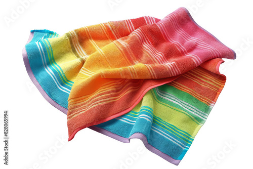 isolated white background of beach towel