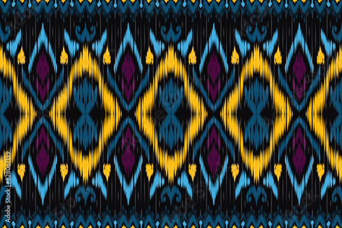 Ikat pattern, Ikat chevron, Paisley pattern, Vector element, Abstract Vector, Batik, fabric embroidery, Ethnic pattern, Ogee, Geometric ethnic, Seamless textile, native american, Background printing.