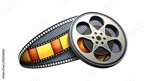 Movie film reel png sticker, entertainment graphic, transparent background