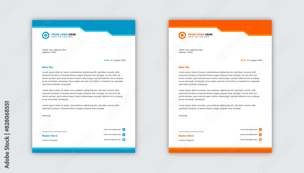 Modern Corporate Business Letterhead Design Template Modern Corporate Business Letterhead Design Template