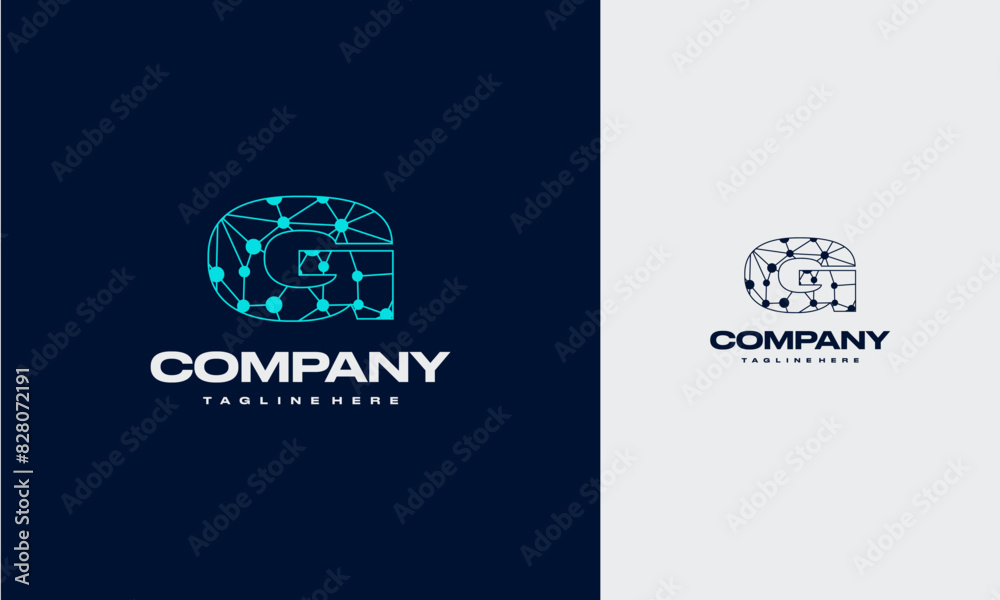 G initial letter with Molecule Technology Logo, Connect Dots Science,Modern Logo Design Vector G initial letter with Molecule Technology Logo, Connect Dots Science,Modern Logo Design Vector
