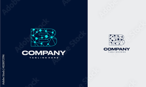 Tech Letter B Logo Template Design Vector, Design Concept, Creative Symbol