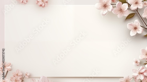 Elegant Blank Floral Frame with Pink Blossoms