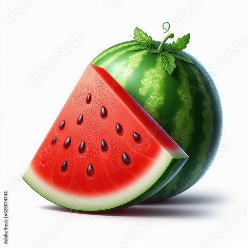 Watermelon slice isolated on a white background © Mo Stock