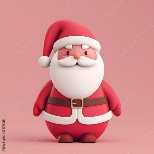 Beautiful Santa Claus on shiny background. Christmas, December, end of year party.