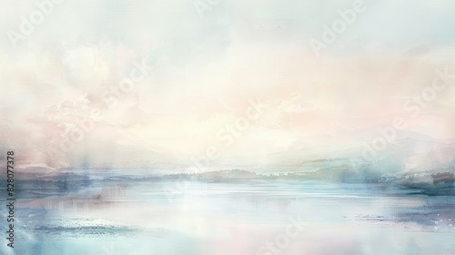 Ethereal pastel hues merge seamlessly, creating a soft and dreamy abstract watercolor landscape