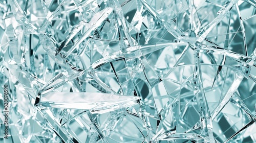 Close-up view of glass piece with intricate diamond pattern. Fragmented surface concept