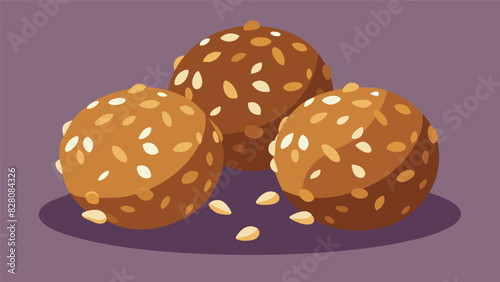 Homemade energy balls made with oats honey and seeds a delicious and healthy snack option for active children.. Vector illustration