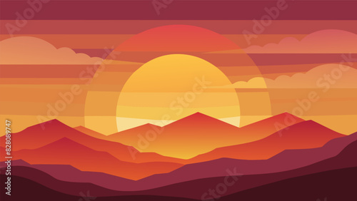 As the sun sets the sky turns into a beautiful canvas of warm hues adding to the serene ambiance of the event.. Vector illustration