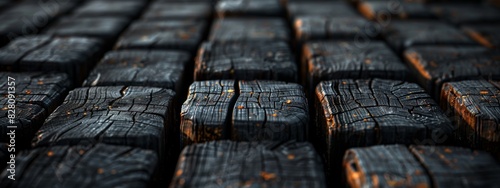 Black wood lined up to form a beautiful background. 