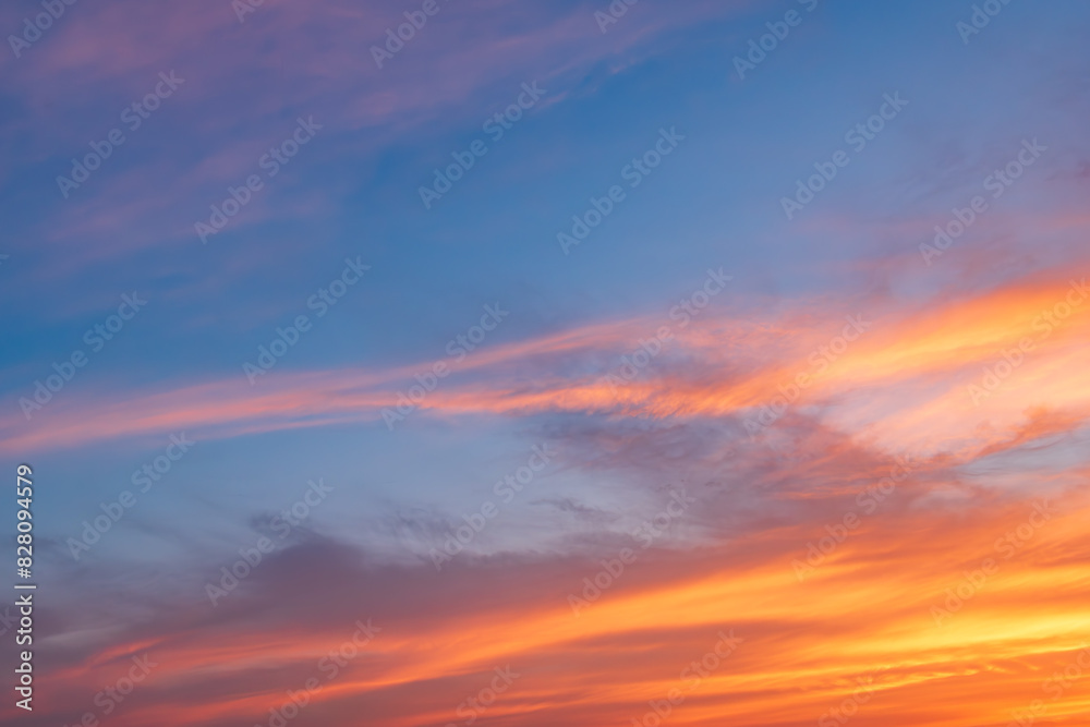 Obraz premium 青と夕焼け