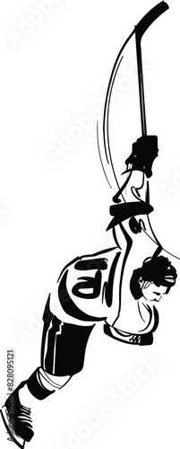 Hand-drawn illustration of hockey players front view